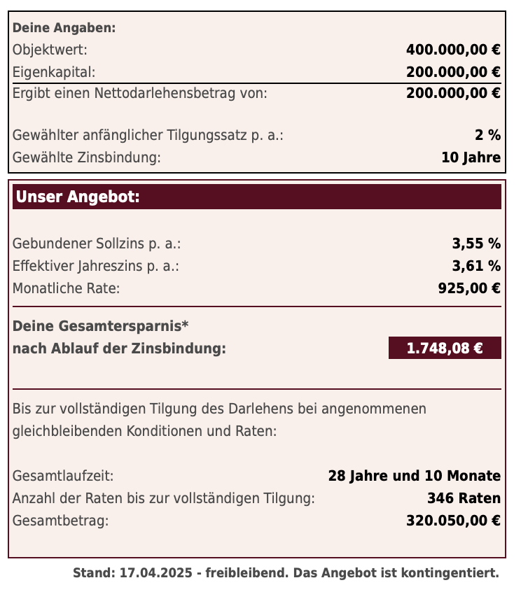 Beispielrechnung